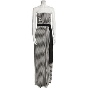 NWT Halston Strapless Maxi Pinstripe Bow Belt Dress size 8